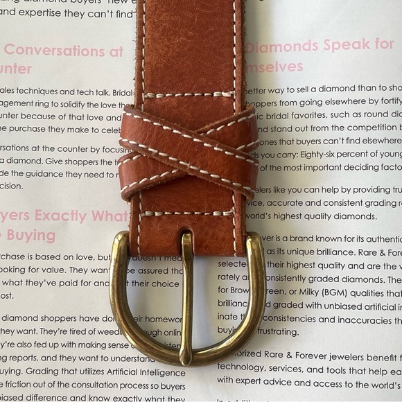 Genuine Leather Brown Ultra Soft Belt Size: 33 - Picture 7 of 7